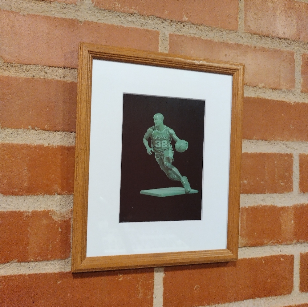 Sean Elliot San Antonio Spurs Retro NBA Plastic Army Man Framed Art Print